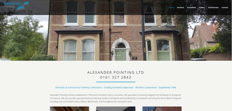 website example - Pointing Specialists